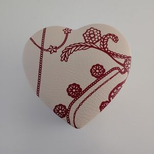 Charming Pandora Cream and Red Heart Shape Jewelry Box